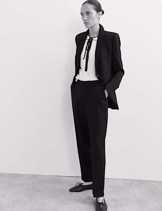 Sigarettenbroek van zuiver wollen crêpe