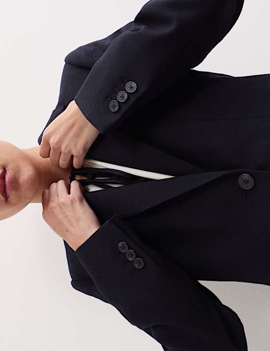 Sigarettenbroek van zuiver wollen crêpe