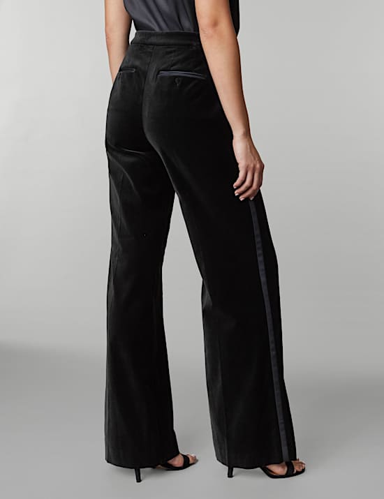 Velvet Tuxedo Wide Leg Trousers