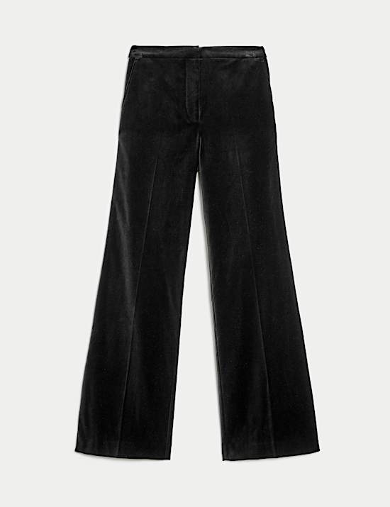 Velvet Tuxedo Wide Leg Trousers