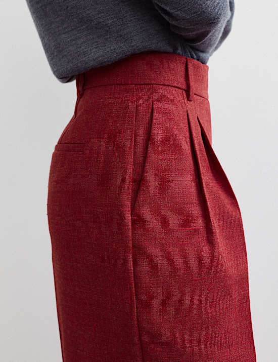 Italian Wool Rich Wide Leg Trousers