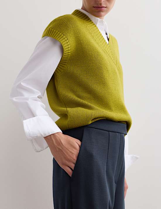 Wool Blend Ponte Slim Fit Trousers