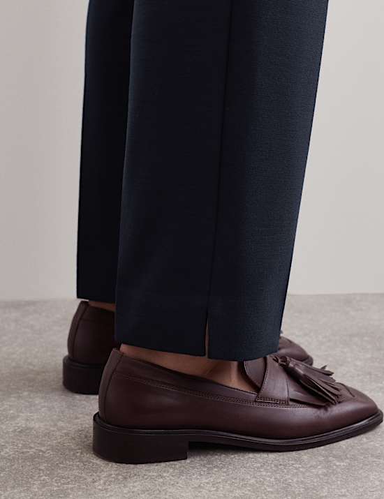 Wool Blend Ponte Slim Fit Trousers