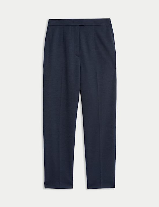 Wool Blend Ponte Slim Fit Trousers
