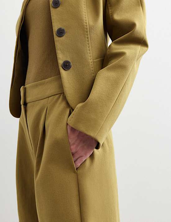 Cotton Modal Barrel Leg Trousers
