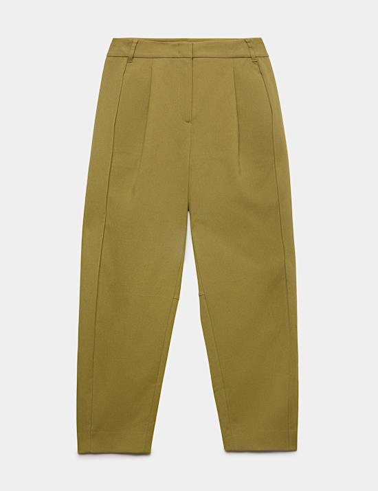 Cotton Modal Barrel Leg Trousers