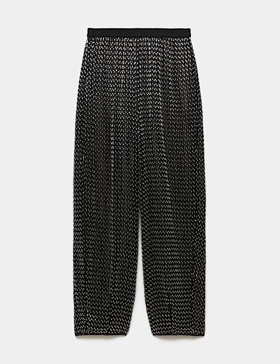 Pantalon coupe barrel longueur cheville avec ornement