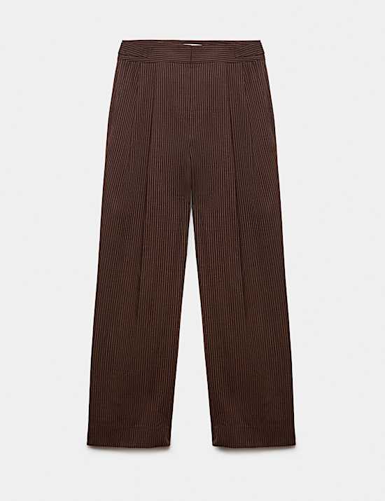 Wool Rich Pinstripe Tapered Trousers