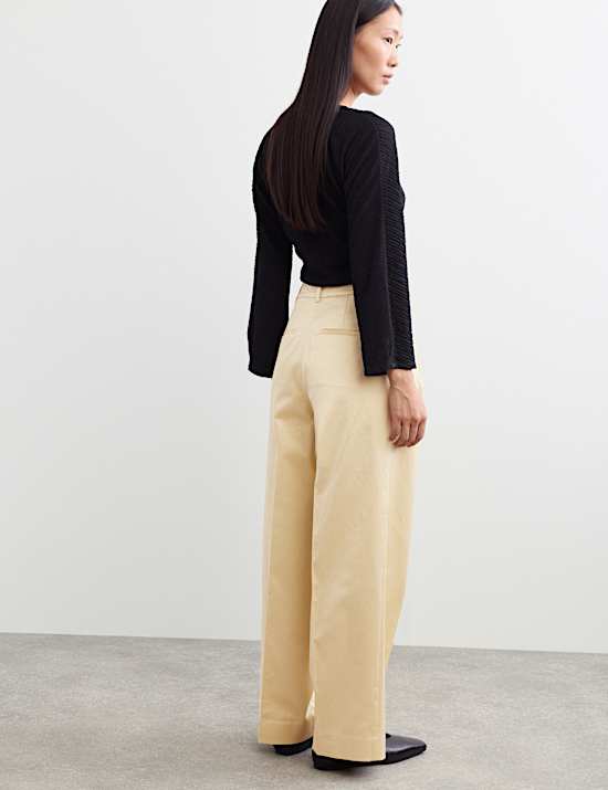 Cotton Rich Pleat Front Trousers