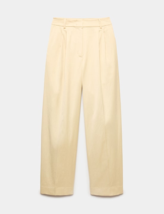 Cotton Rich Pleat Front Trousers