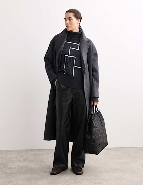 Leather Wide Leg Trousers