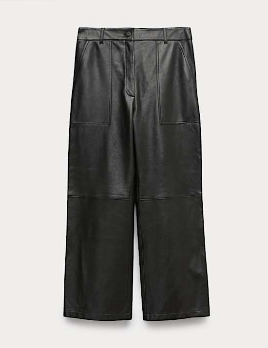 Leather Wide Leg Trousers