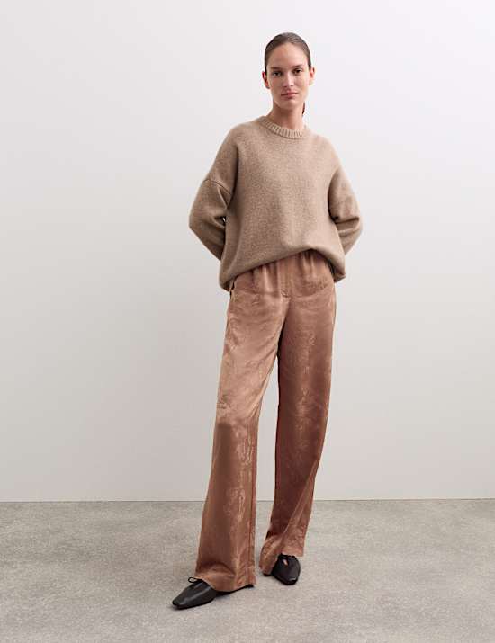 Jacquard Wide Leg Trousers