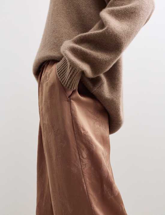 Jacquard Wide Leg Trousers