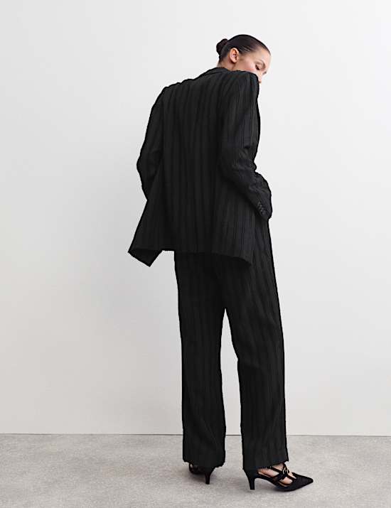 Jacquard Striped Straight Leg Trousers