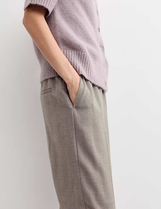Wool Rich Flannel Tapered Leg Trouser
