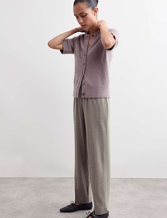 Wool Rich Flannel Tapered Leg Trouser