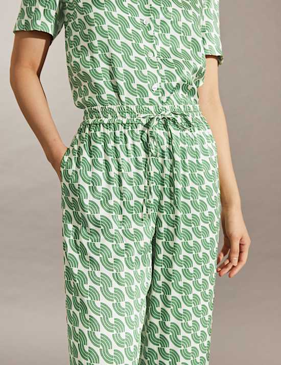 Geometric Wide Leg Trousers