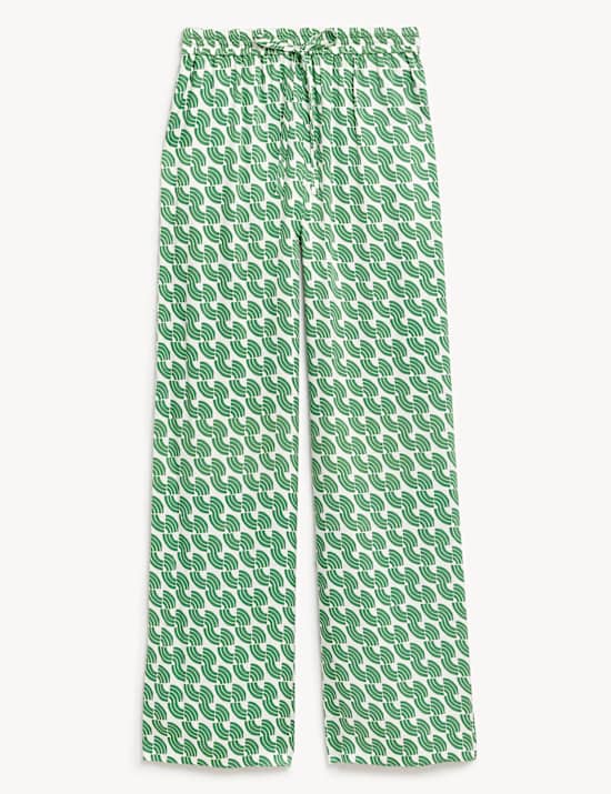 Geometric Wide Leg Trousers