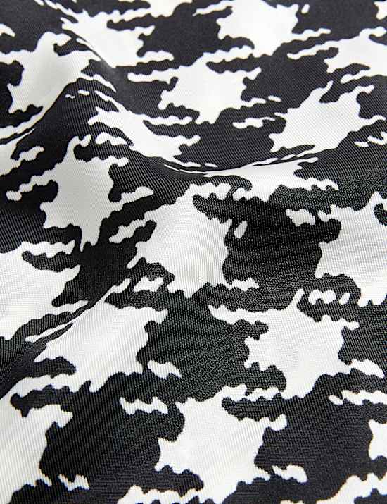 Pantalon large 100&nbsp;% soie &agrave; motif pied-de-poule