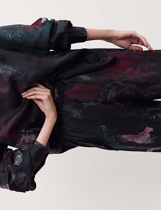 Jacquard Printed Wide Leg Trousers