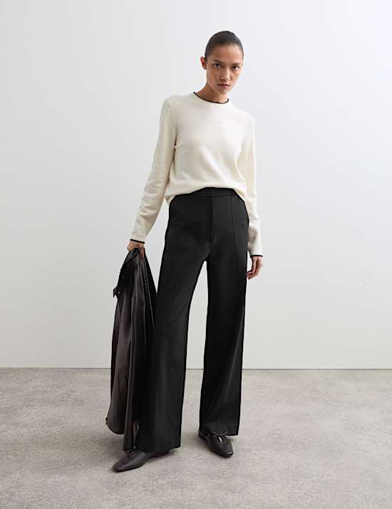 Jersey Wide Leg Trousers