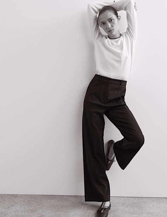 Jersey Wide Leg Trousers