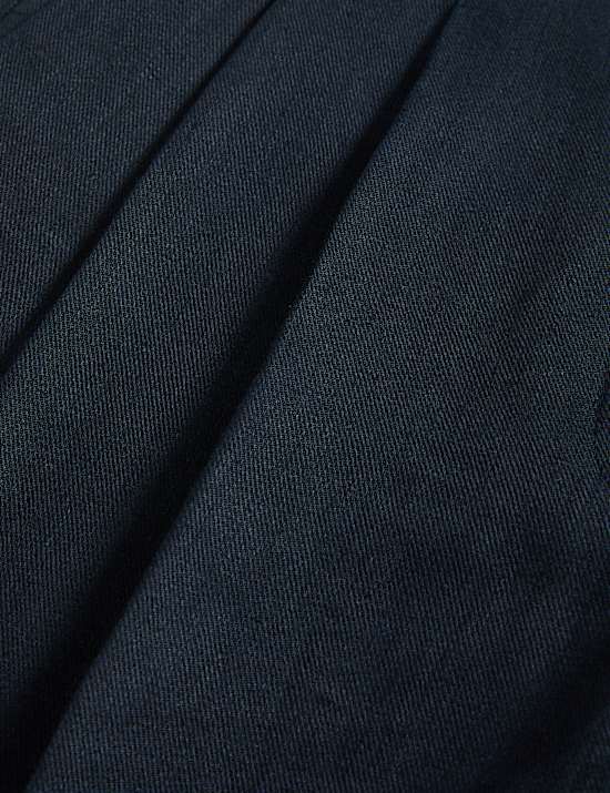 Pure Linen Pleat Front Tapered Trousers