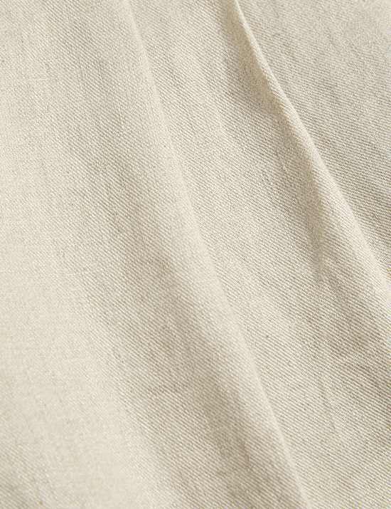 Pure Linen Pleat Front Tapered Trousers