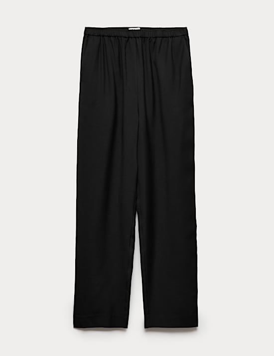 Lyocell Rich Elasticated Waist Tapered Trousers