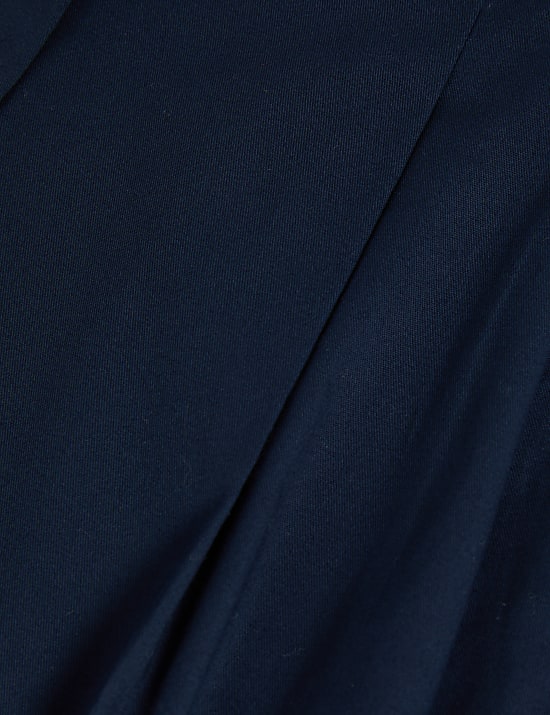 Cotton Rich Pleat Front Wide Leg Chinos