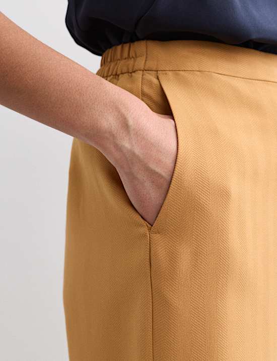 Herringbone Wide Leg Trousers