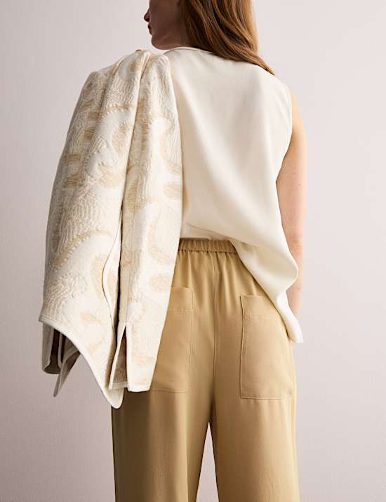 Παντελόνι με φαρδιά μπατζάκια από 100% μετάξι