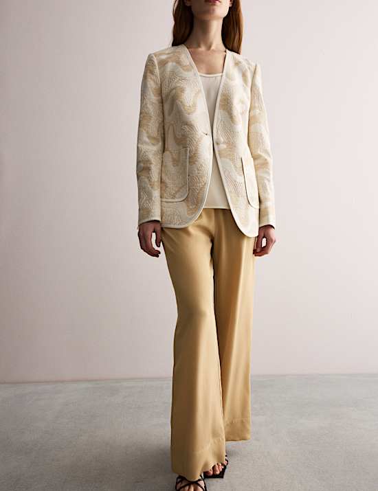 Παντελόνι με φαρδιά μπατζάκια από 100% μετάξι