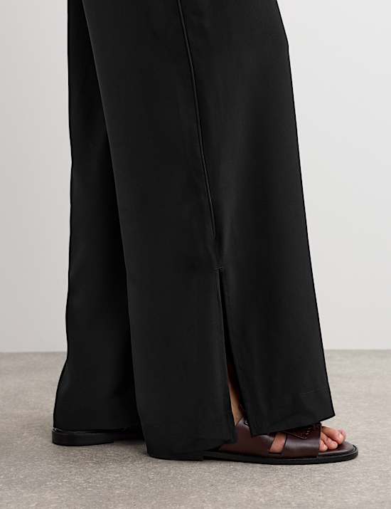 Pure Silk Wide Leg Trousers
