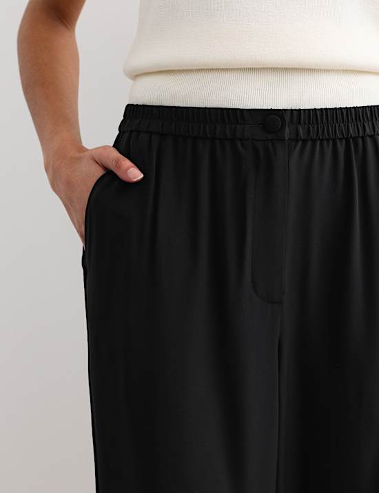 Pure Silk Wide Leg Trousers