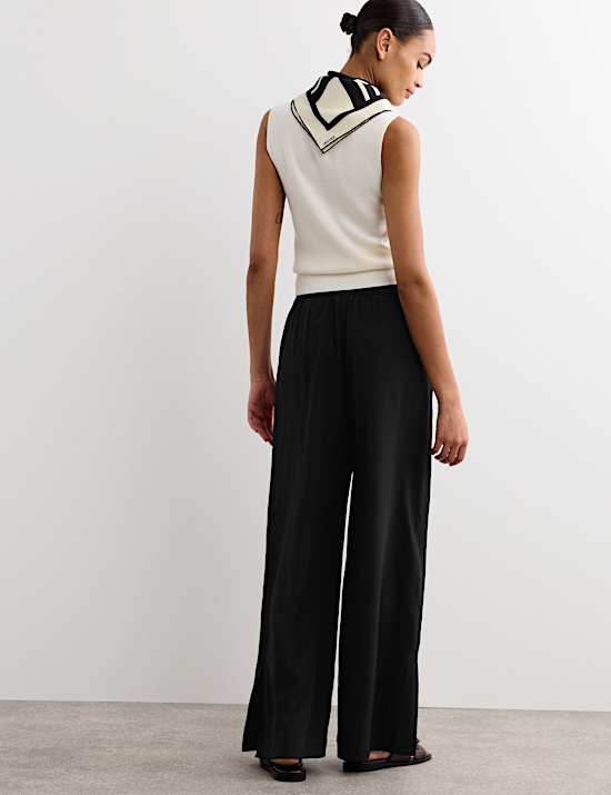 Pure Silk Wide Leg Trousers