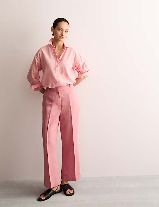 Pure Linen Wide Leg Trousers