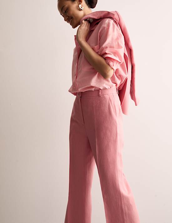 Pure Linen Wide Leg Trousers