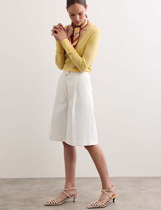 Cotton Rich Pleat Front Tailored Shorts