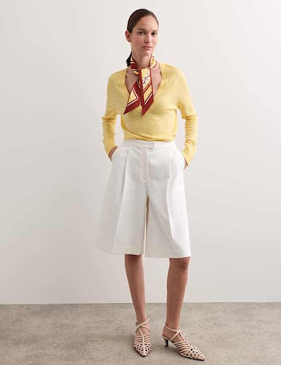 Cotton Rich Pleat Front Tailored Shorts