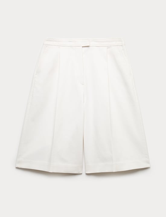 Cotton Rich Pleat Front Tailored Shorts