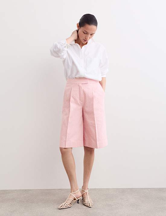Short 100 % coton textur&eacute;