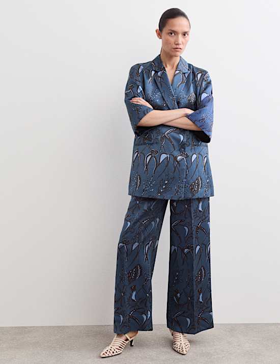 Printed Straight Leg Trousers