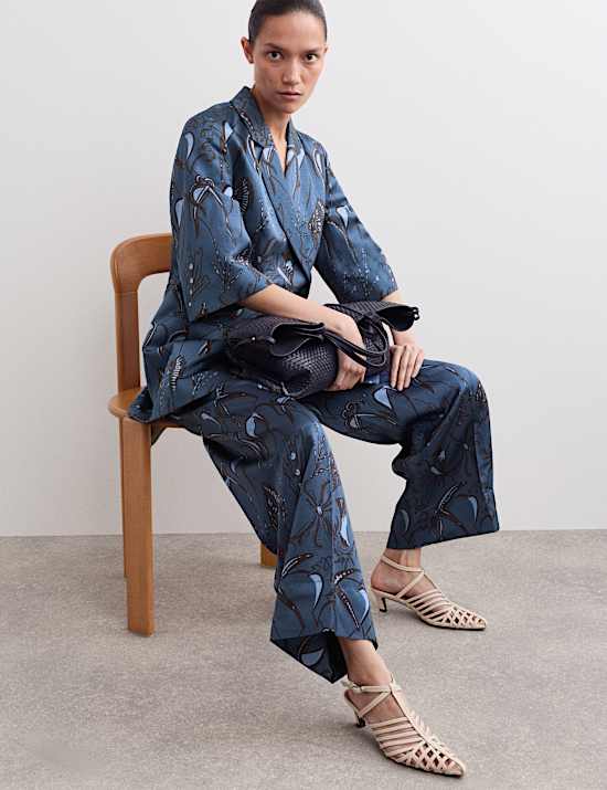 Printed Straight Leg Trousers