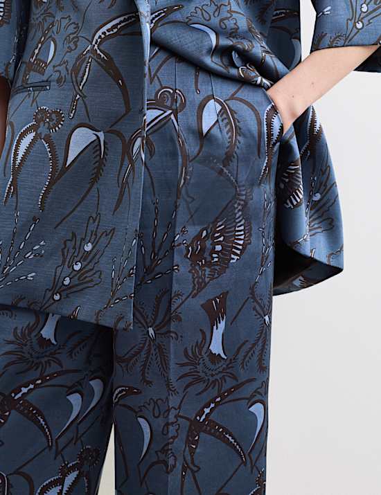 Printed Straight Leg Trousers