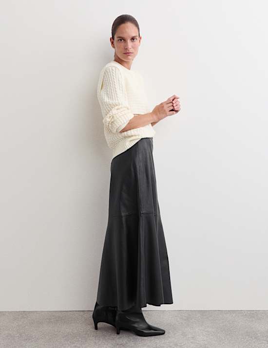 Leather Midaxi A-Line Skirt