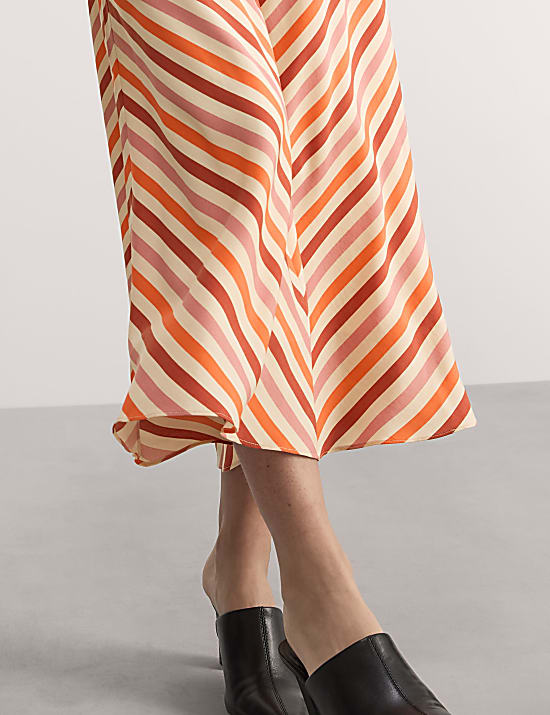 Pure Lyocell&trade; Chevron Midi A-Line Skirt