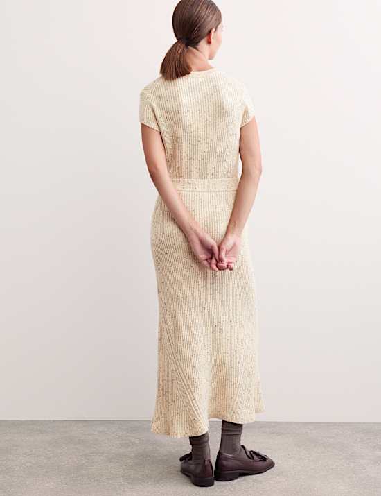 Wool Blend Knitted Midi A-Line Skirt