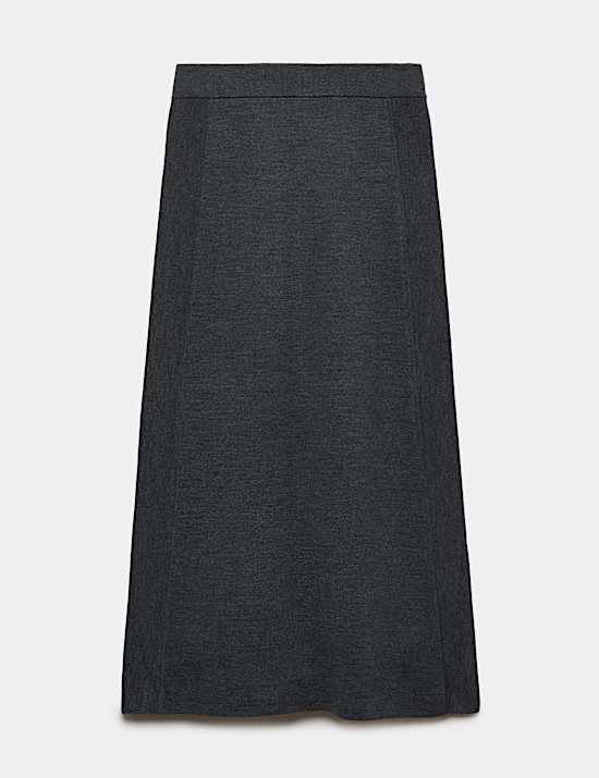 Pure Merino Wool Knitted Column Skirt